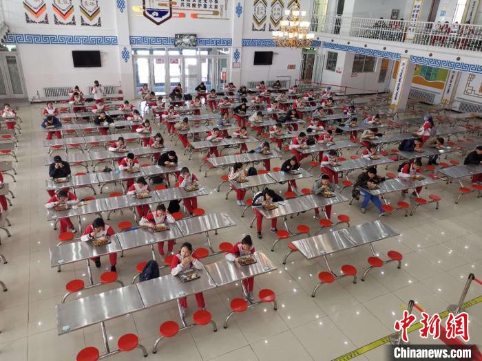 圖為學(xué)生們?cè)谑程镁筒汀！鯆I娜 攝