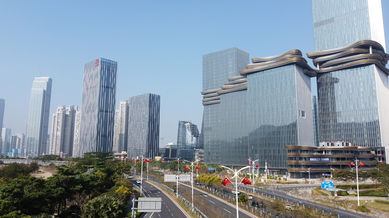2024年1月1日，廣東珠海，橫琴粵澳深度合作區(qū)樓群。